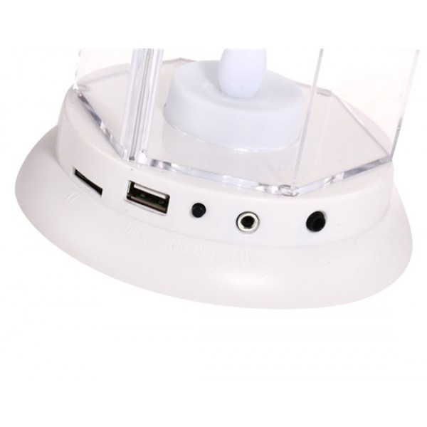 Multifunctional Lantern Design Adjustable 2-Color Light Speaker with Touch Sensor & TF Card Reader (White)