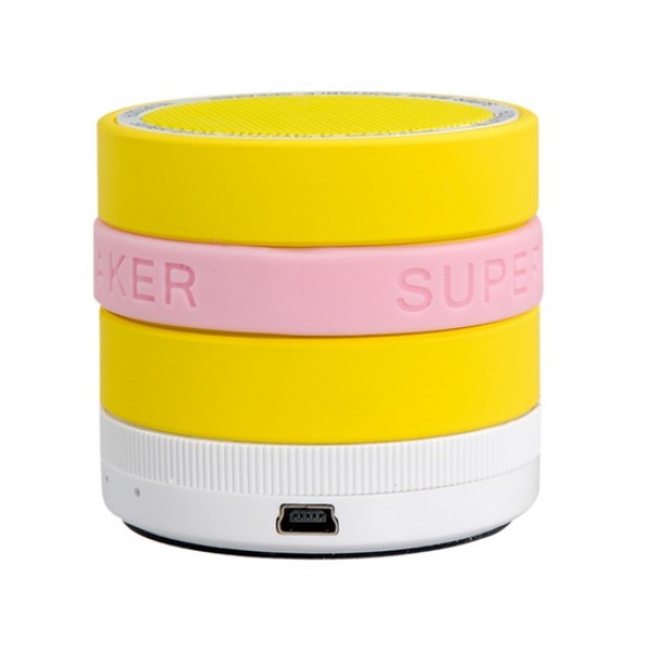 Super Bass Hi-Fi Portable Bluetooth Speaker with TF Card Reader (Yellow)