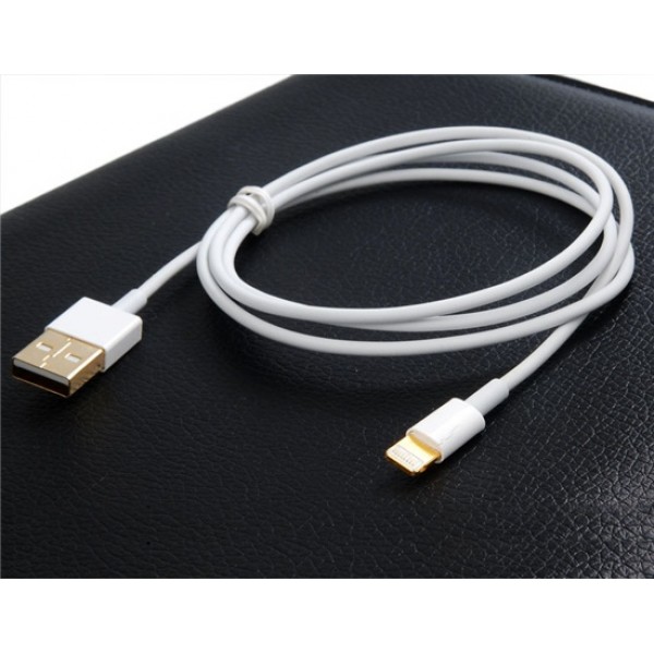 Gold-plated USB Data Charging Cable for iPhone 5, iPad mini, iPod touch 5, iPod Nano 7, iPad 4 1.0 m (White)