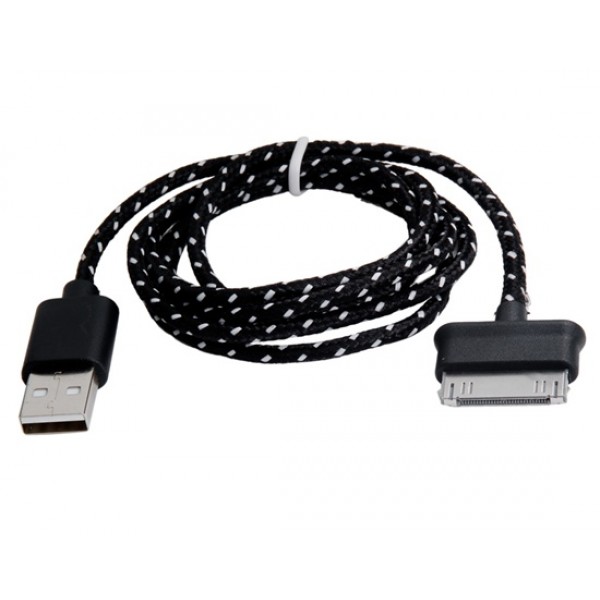 Original 1.2 m 30-pin Woven Charging Data Cable for iPhone 4S/ 4, iPad, iPod (Black)