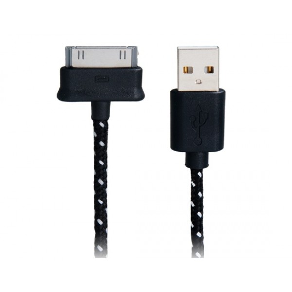 Original 1.2 m 30-pin Woven Charging Data Cable for iPhone 4S/ 4, iPad, iPod (Black)