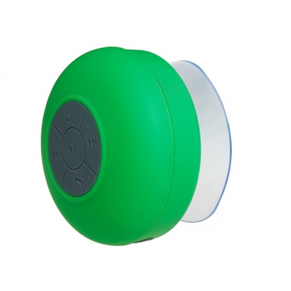 BTS-06 Mini Waterproof Bluetooth v3.0 Shower Speaker with Built-in Microphone & Suction Cup (Green)
