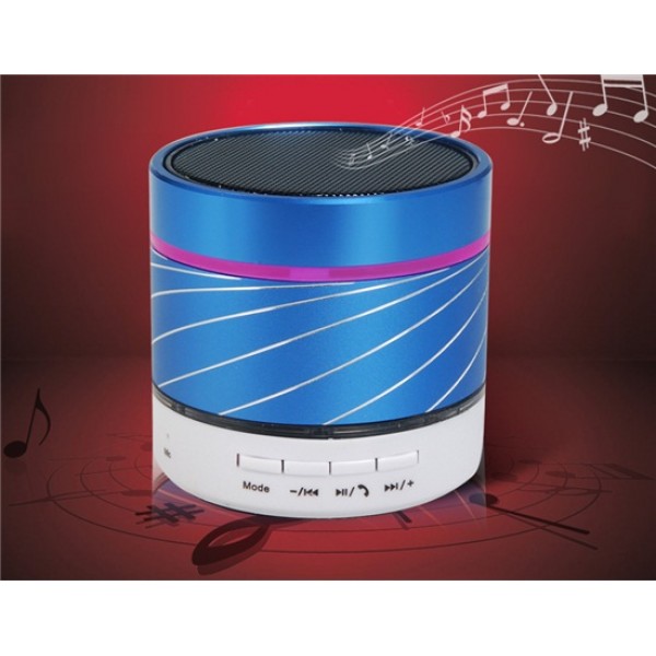 S07U Portable Bluetooth 3.0 Wireless Speaker with Hands-free Call, LED Light & TF Reader/USB Flash Drive (Blue)