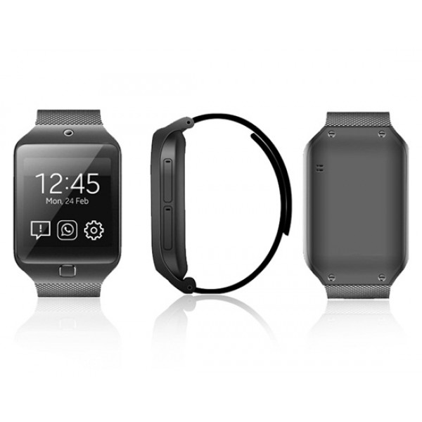 W3 1.44'' IPS LCD Capacitive 128x128 Bluetooth 3.0 Smart Watch Phone SC6531 0.32GHz 32MB ROM 0.08MP with Plastic Band (Black)