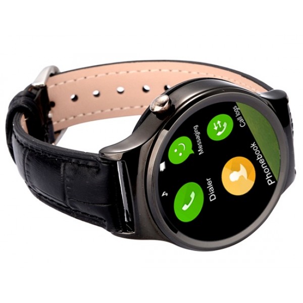 No.1 S3 1.22'' HD IPS Round Capacitive 240x240 Bluetooth 3.0 Smart Watch Phone MTK2502 64 RAM & 128MB ROM with Pedometor, Heart Rate Monitor, Sedentary Remind, Sleep Monitor, Smart Anti-lost & SIM Card Slot (Black)