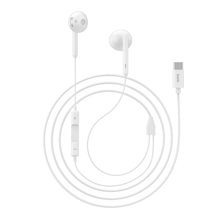 L10 Acoustic Type-C Wired Earphones with Mic - Whi...