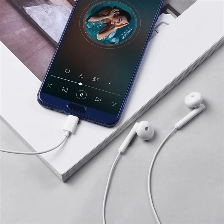 L10 Acoustic Type-C Wired Earphones with Mic - White