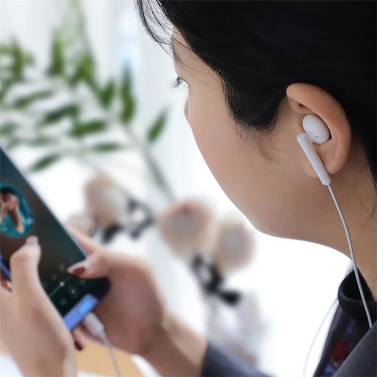 L10 Acoustic Type-C Wired Earphones with Mic - White