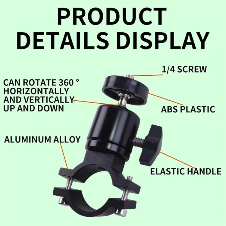 X029 Bicycle Action Camera Holder Aluminum Alloy Rotatable Bike Handlebar Camera Mount Adapter