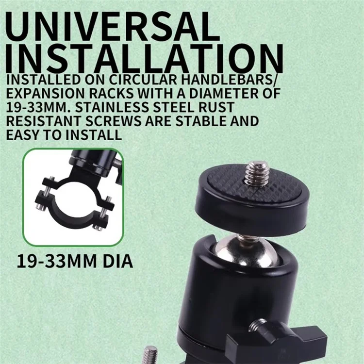 X029 Bicycle Action Camera Holder Aluminum Alloy Rotatable Bike Handlebar Camera Mount Adapter