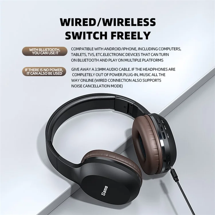 G1BT Over-Ear Wireless Headset Bluetooth Earphone HiFi Stereo Sound Noise Cancelling Gaming Headphone