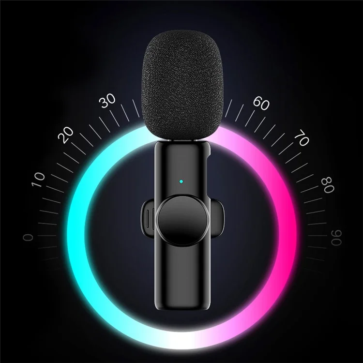 K2 Type-C Wireless Lapel Microphone Plug and Play Noise Reduction Lavalier Mic for Live Interview Mobile Phone Recording