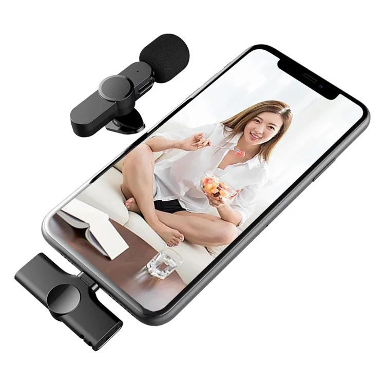 K5 Wireless Lavalier Microphone Mini Clip-On Recording Mic (2 Transmitters + 1 Receiver) - Type-C
