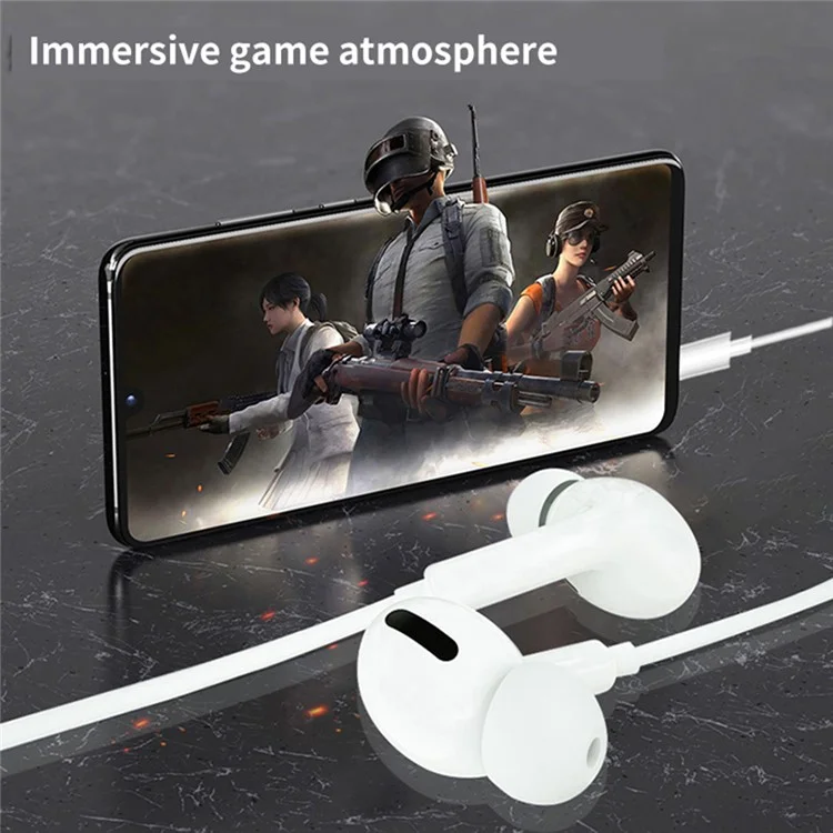 ME531 3.5mm Wired Earphone Built-In Mic Wire Control HiFi Sound Music Gaming Headset - White