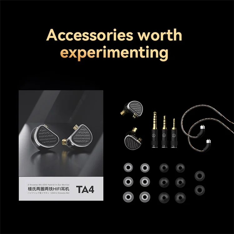 TA4 2BA+2DD Knowles Hybrid In-Ear Earphones HiFi Bass Sound Headphones for Smartphones / PC