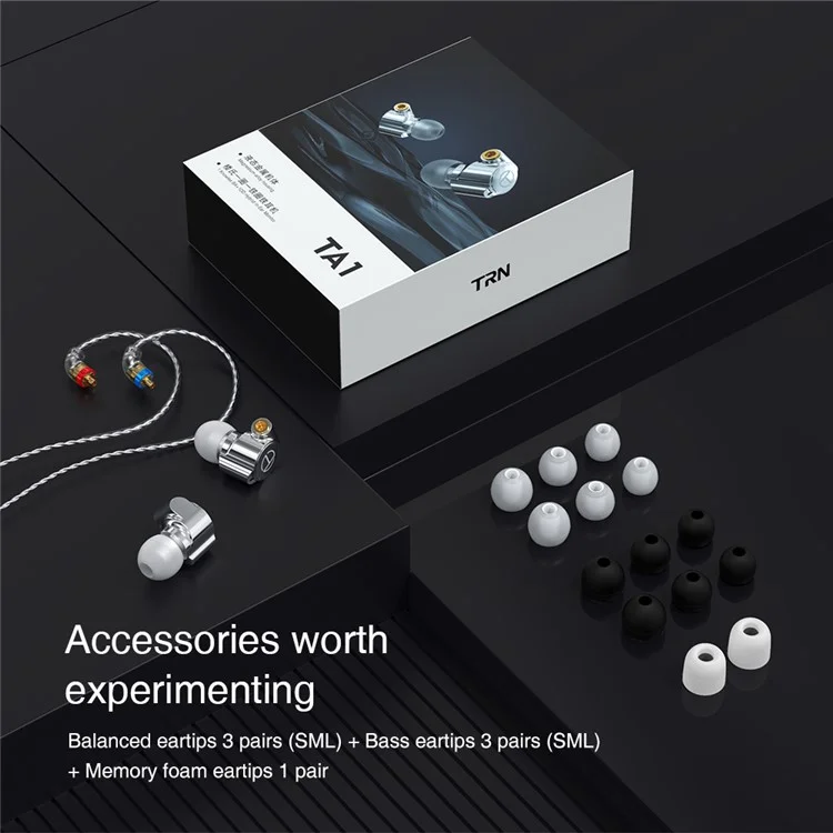 TA1 Detachable 3.5mm Wired In-Ear Earphone MMCX Interface Heavy Bass Headset, Standard Version