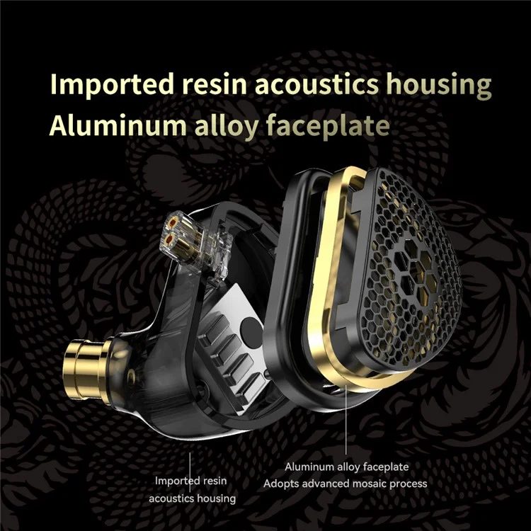 Detachable 3.5mm Wired In-Ear Earphone 10mm Square Planar Driver HiFi Headset with Mic