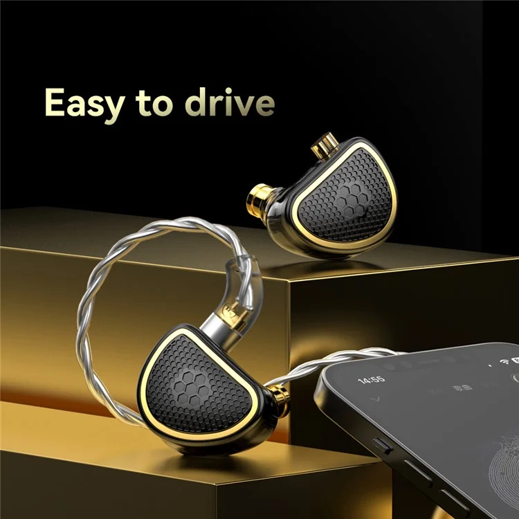 Detachable 3.5mm Wired In-Ear Earphone 10mm Square Planar Driver HiFi Headset with Mic