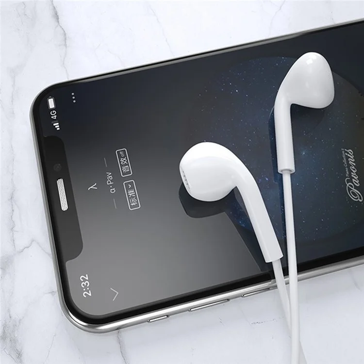 X10s 1.2m Wired Earphone with Microphone 3.5mm Jack Half-In-Ear Earbuds for Smartphone Laptop
