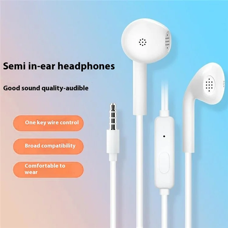 X10s 1.2m Wired Earphone with Microphone 3.5mm Jack Half-In-Ear Earbuds for Smartphone Laptop