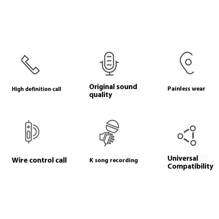 X10s 1.2m Wired Earphone with Microphone 3.5mm Jack Half-In-Ear Earbuds for Smartphone Laptop