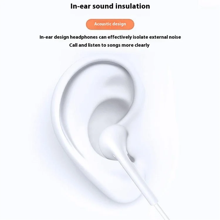 X10s 1.2m Wired Earphone with Microphone 3.5mm Jack Half-In-Ear Earbuds for Smartphone Laptop