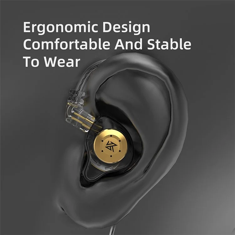 KZ EDX Pro Dynamic Drive HiFi 3.5mm Wired In-ear Headset Phone Computer Music Earphone with Line Control Microphone - Black