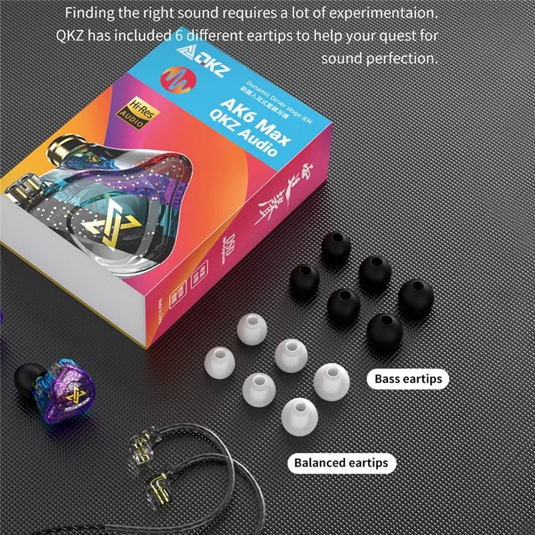 QKZ AK6 Max 3.5mm In-ear Headphones HiFi Sound Detachable Wired Earphones, No Mic - Purple