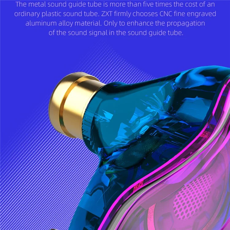 QKZ ZXT (with Microphone Version) 3.5mm Wired HiFi Heavy Bass In-ear Earphone Ergonomic Music Game Headset - Colorful
