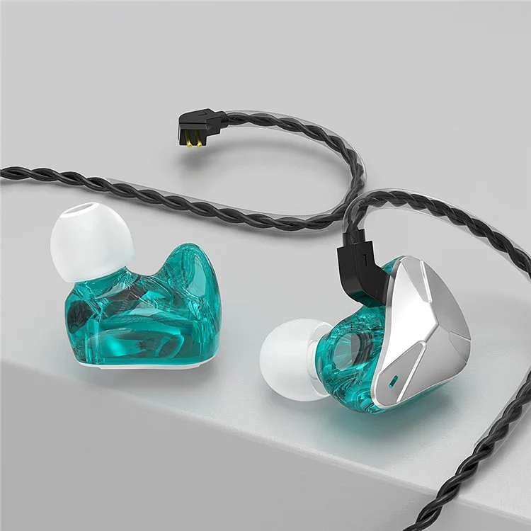 Wired Earphones 3.5mm Plug HiFi Headphones with Detachable Cable (No Mic) - Silver