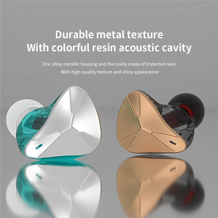 Wired Earphones 3.5mm Plug HiFi Headphones with Detachable Cable (No Mic) - Silver