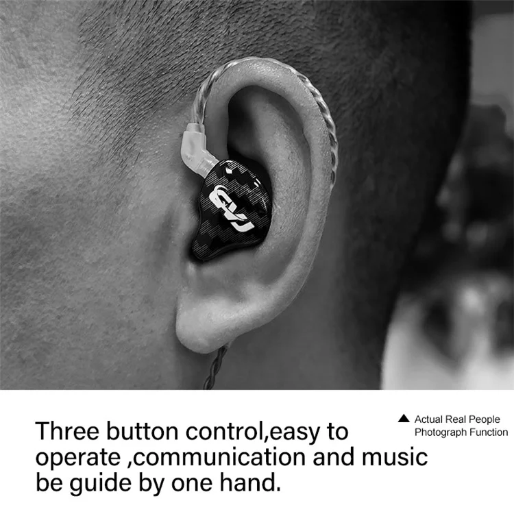 In-Ear 3.5mm Wired Headset Noise Canceling HiFi Moving Iron Headphones, No Microphone - Black