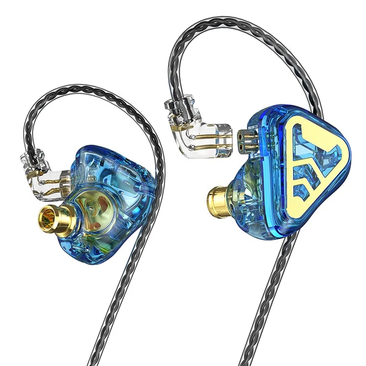 Wired Earphones with Microphone 3.5mm In-Ear Earbuds Dynamic Drivers HiFi Stereo Tuning Headset - Blue