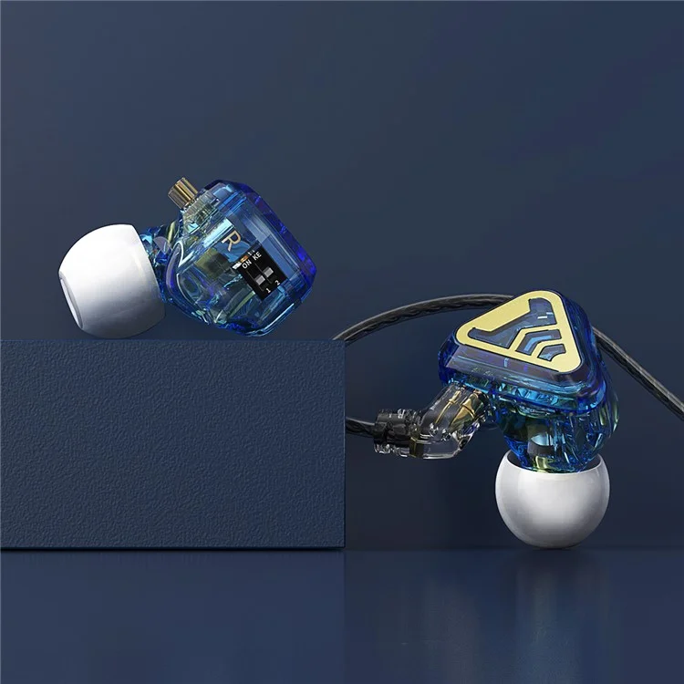 Wired Earphones with Microphone 3.5mm In-Ear Earbuds Dynamic Drivers HiFi Stereo Tuning Headset - Blue