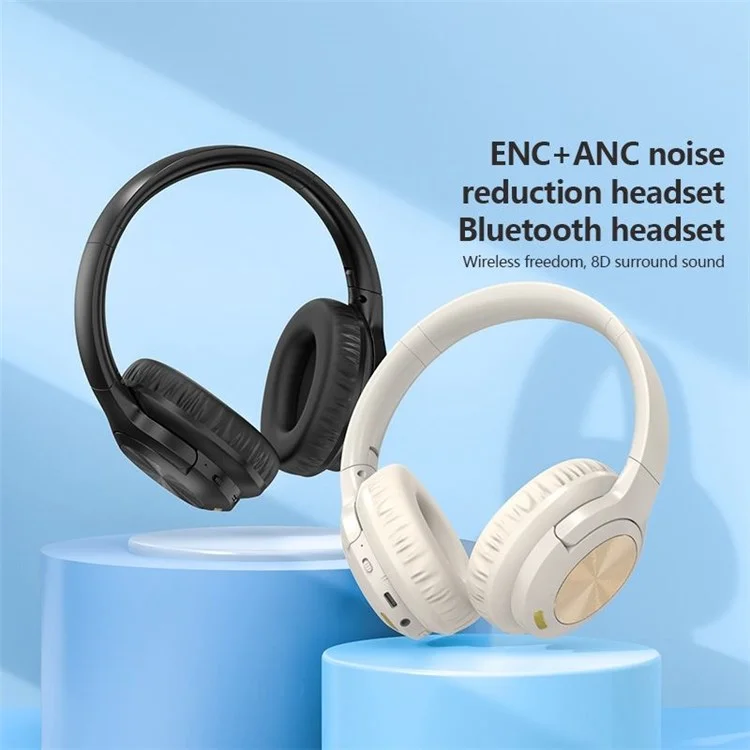 FONENG BL51 ANC+ENC Noise Cancelling Bluetooth Headphones Wireless Gaming Headset - Black