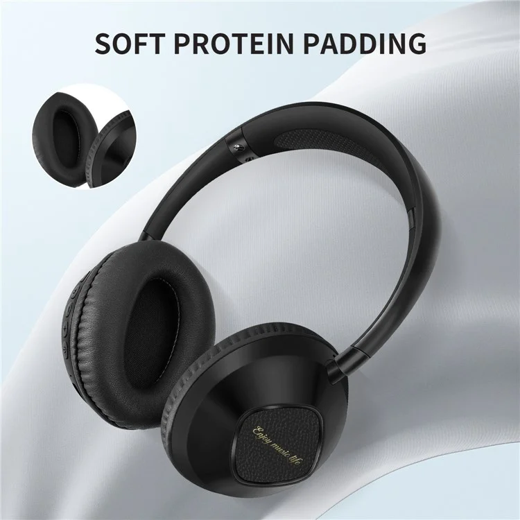 AKZ-18 Over-Ear Headphones Support TF Card HiFi Sound Wireless Bluetooth Headset - Black