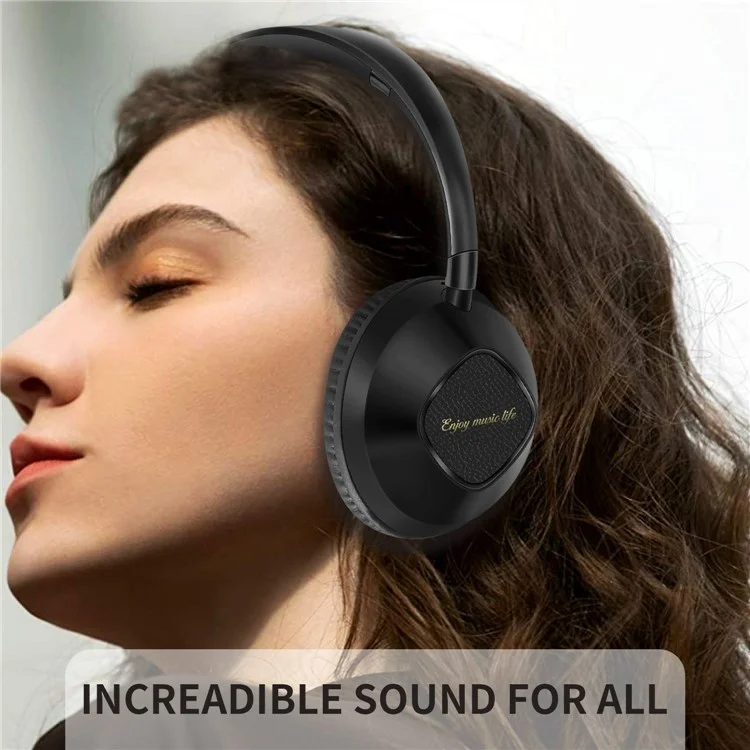 AKZ-18 Over-Ear Headphones Support TF Card HiFi Sound Wireless Bluetooth Headset - Black