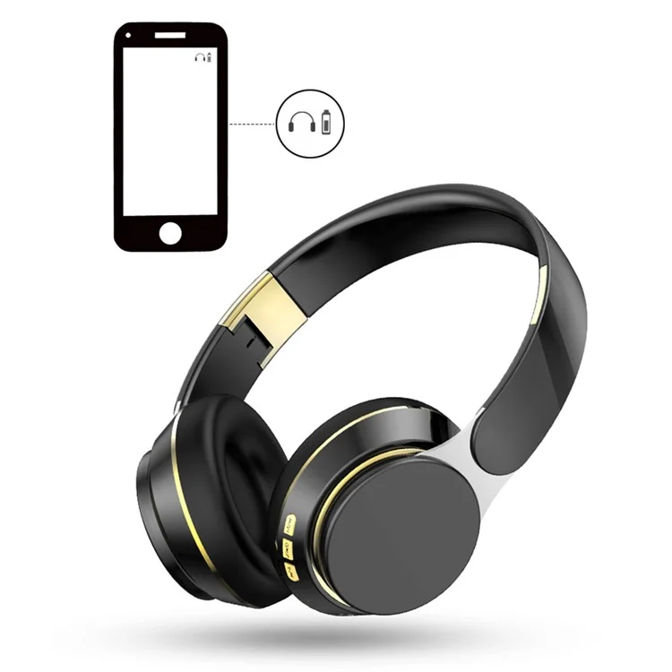 GN-25 Bass Over-head Headphone Stereo Headset Bluetooth Earphone with 40mm Vibrating Diaphragm and 3.5mm Audio Jack - Black
