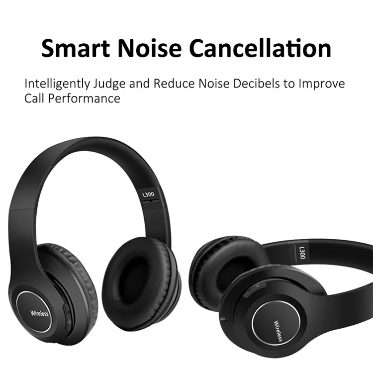 L300 Over-ear Wireless Headset Foldable Bluetooth 5.0 HiFi Stereo Sound Noise Cancelling Headphone - Gold