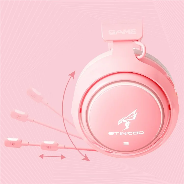 Cute Cat Ear Design USB7.1 Wired Over-Ear E-sports Headphone RGB LED Light Music Gaming Headset - Pink
