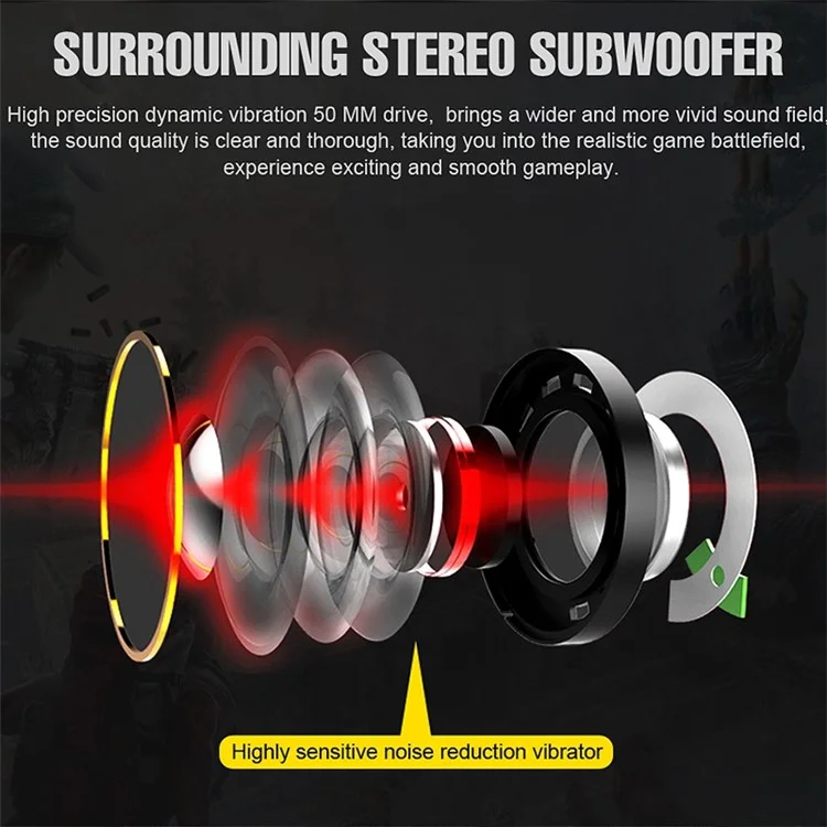 OVLENG Q10 Gaming E-Sports Headphone USB 7.1 Srounding Sound Over-Ear Volume Adjustment Wired Headset Cool LED Light Earphone with Microphone - Black  /  Blue