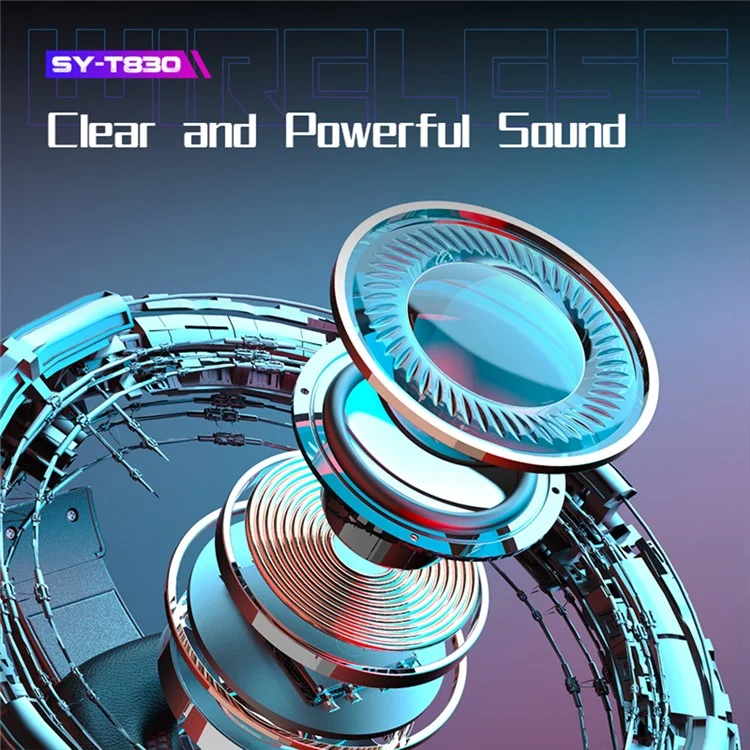 SY-T830 Wired / Wireless Over-ear Headset LED Light Bluetooth Dual Mode Low Latency E-sports Gaming Headphone - Red