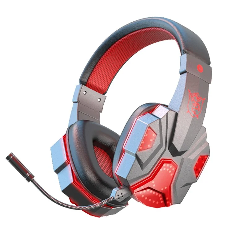 SY-T830 Wired / Wireless Over-ear Headset LED Light Bluetooth Dual Mode Low Latency E-sports Gaming Headphone - Red