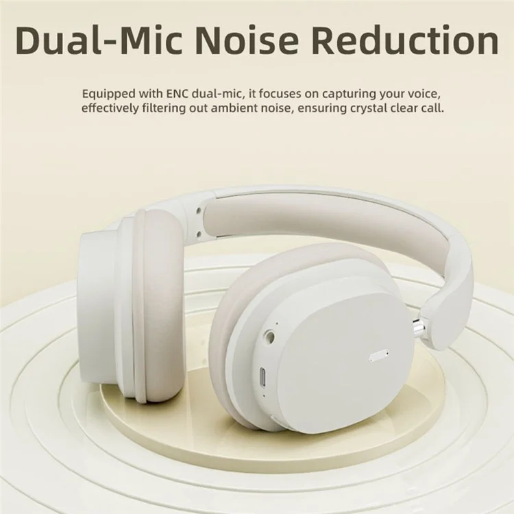 SY-T2 Wireless Over-Ear Bluetooth Headphones Foldable Noise Cancelling Headset with Built-in Microphone - Khaki