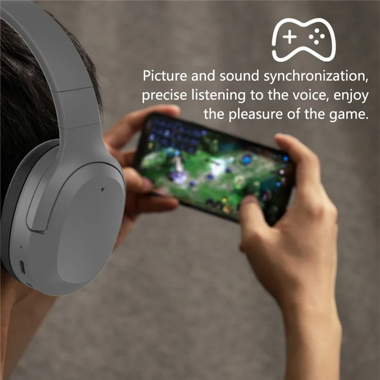 P2969 Over-Ear Wireless Bluetooth Earphone HiFi Stereo Sound Gaming Headphone - Khaki