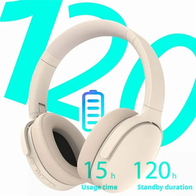 P3961 Active Noise Cancelling ANC Headset Over-Ear Bluetooth 5.3 Wireless Headphones - Khaki