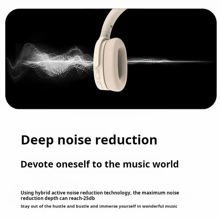 P3961 Active Noise Cancelling ANC Headset Over-Ear Bluetooth 5.3 Wireless Headphones - Khaki