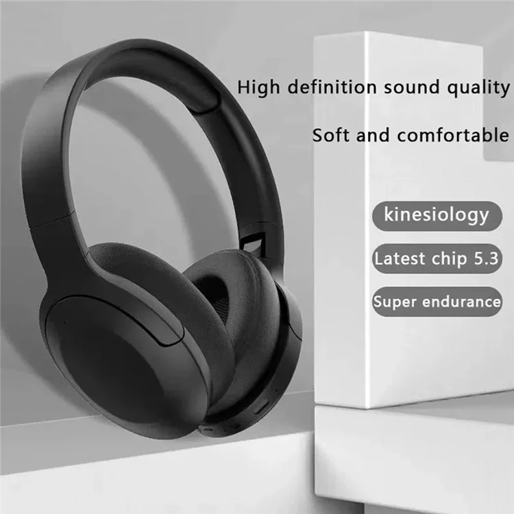 P2968 Lightweight Headset Over-Ear Wireless Bluetooth Headphones - Black