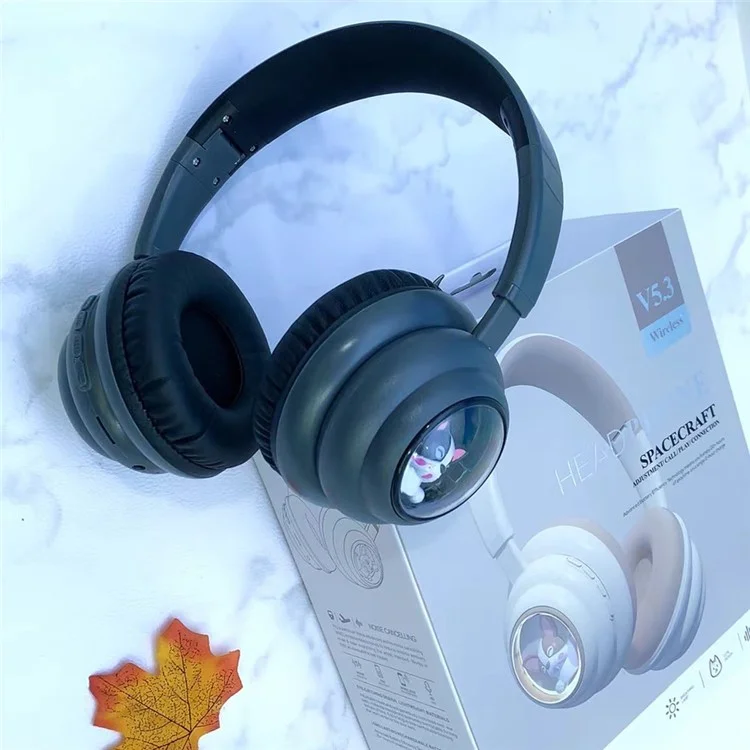 KE-31 Over-Ear Bluetooth Headphones with RGB Lights Wired / Wireless Headset - Black