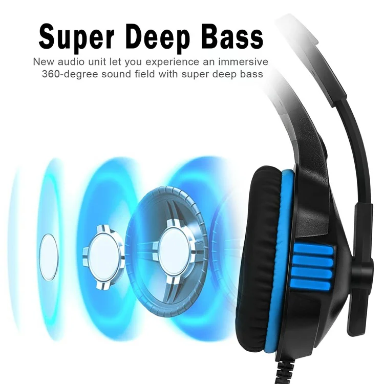 V3 Head-mounted Earphones RGB Light Wired PC Gaming Headset, USB+3.5mm+4Pin